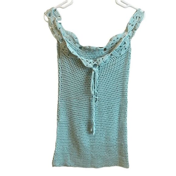 Revolve Tularosa Womens Mini Dress L The Izzy Crochet Mint Green Mermaid Swim - Picture 2 of 10